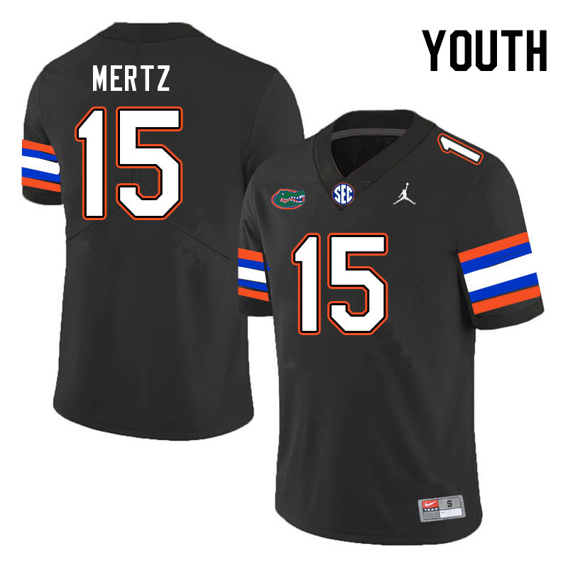 Youth #15 Graham Mertz Florida Gators College Football Jerseys Stitched-Black